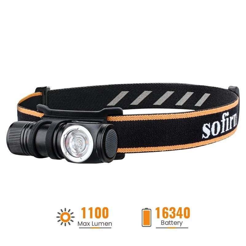Hodelykt Sofirn HS10 1100lumens, USB-C oppladbar, IP68