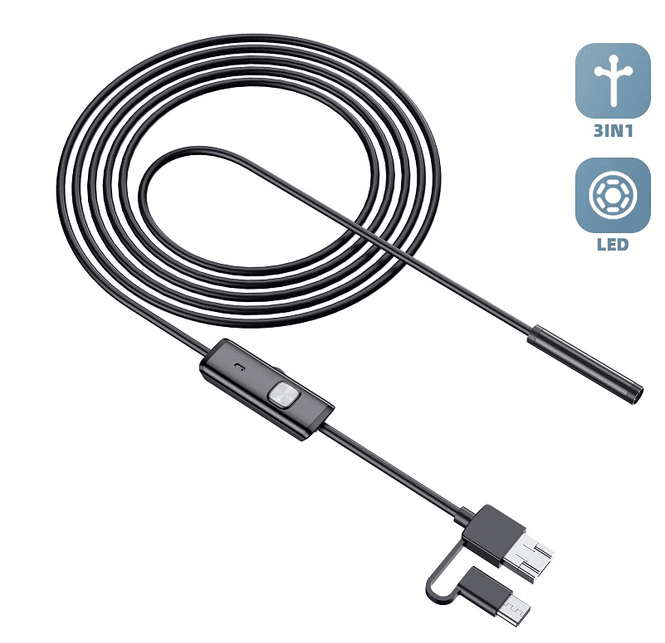 Hovedbilde Inspeksjonskamera LED lys, 1m kabel, vanntett, ...